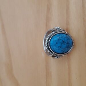 Turquoise and silver ring